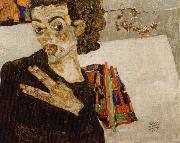 Egon Schiele sjalvportratt oil